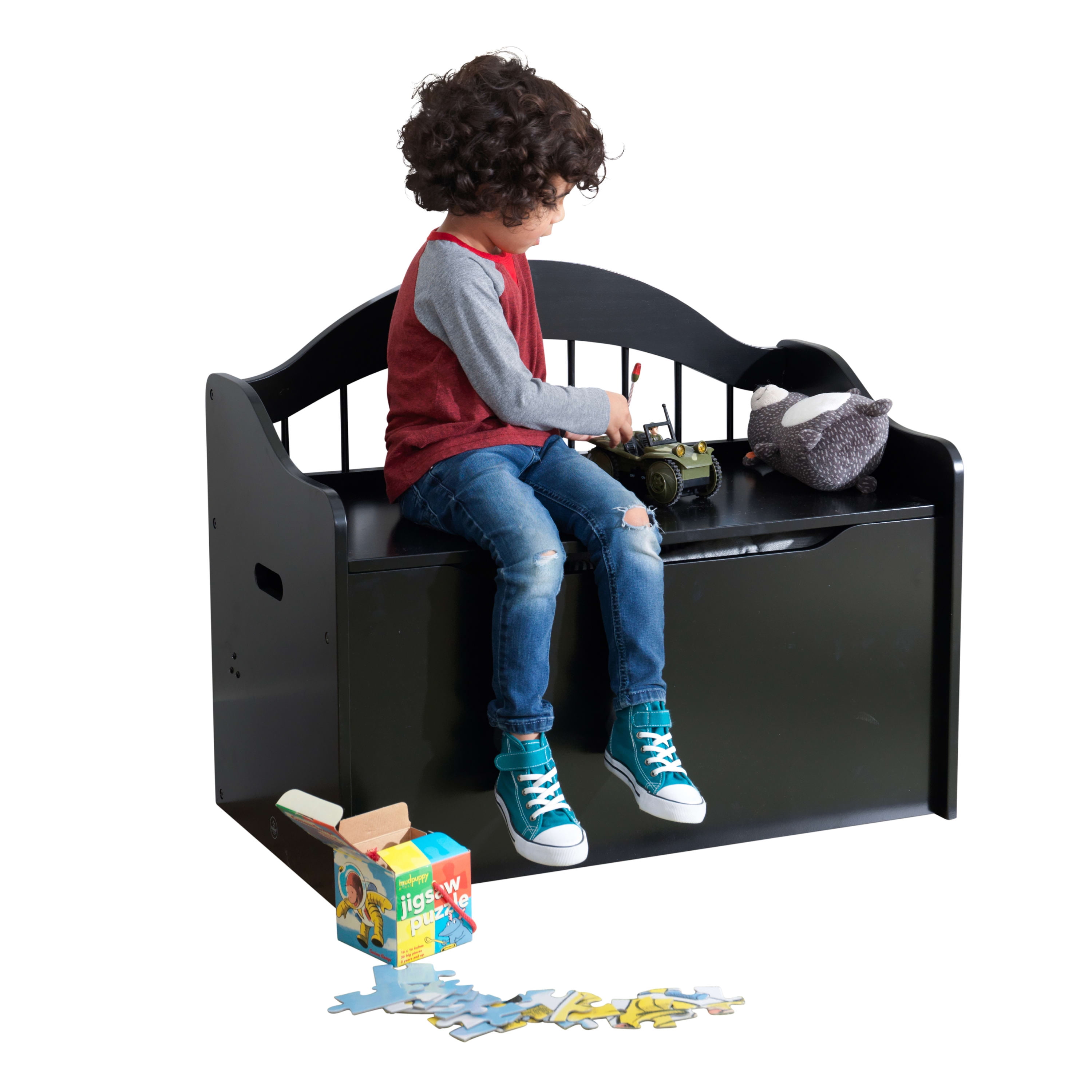Black toy hotsell box bench