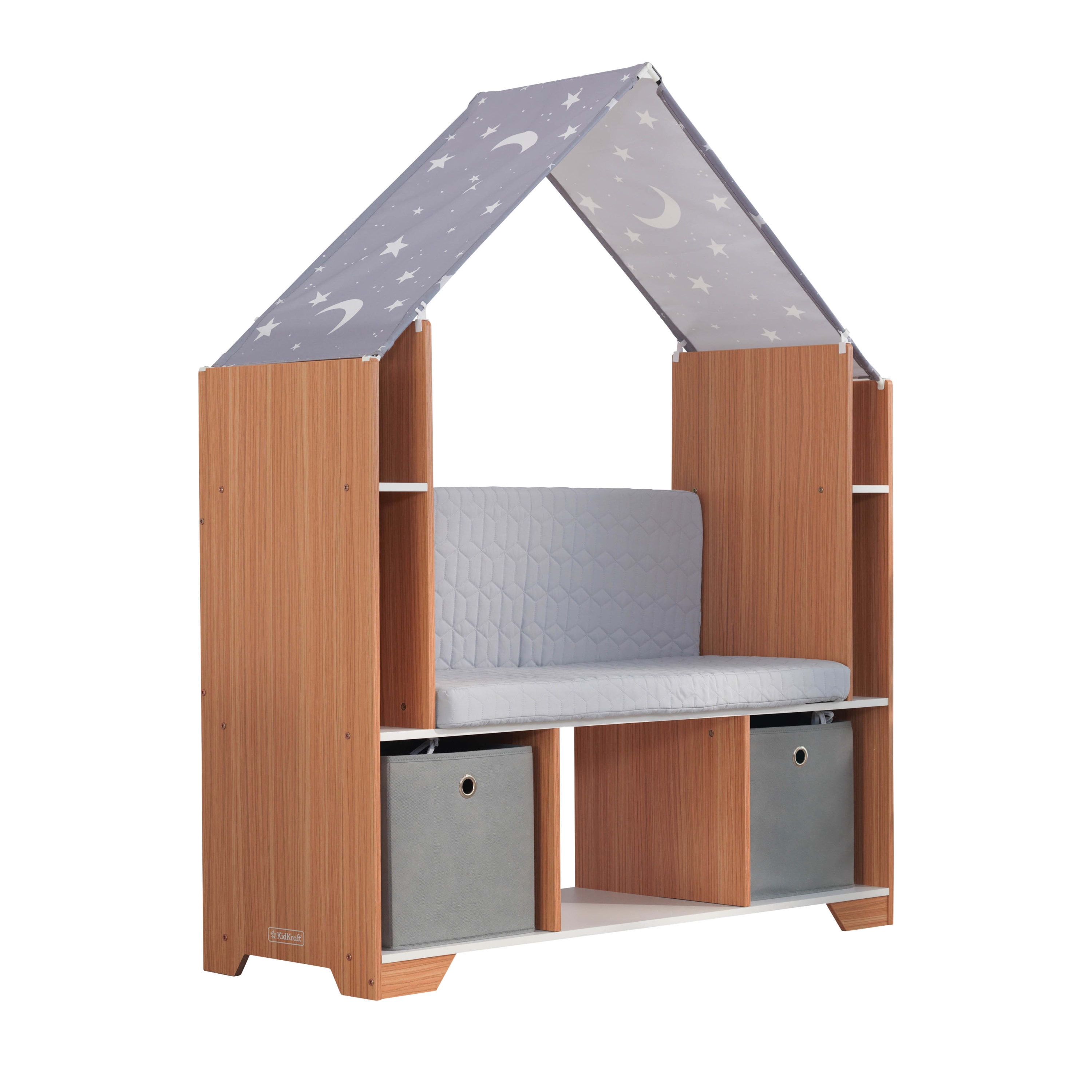 KidKraft Little Dreamer Deluxe Reading Nook, Bookcase & Storage Bins