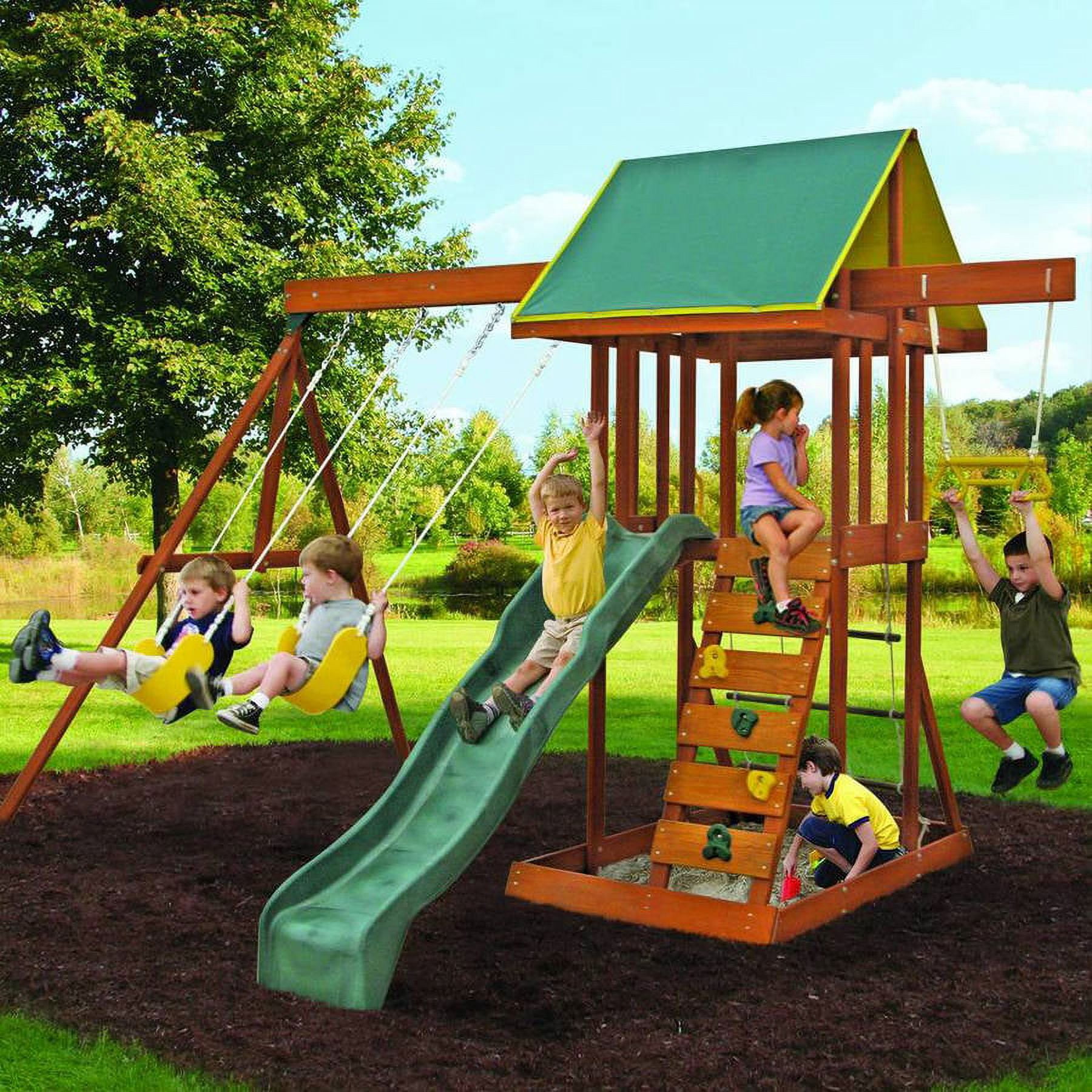 KidKraft Meadowvale II Wooden Swing Set