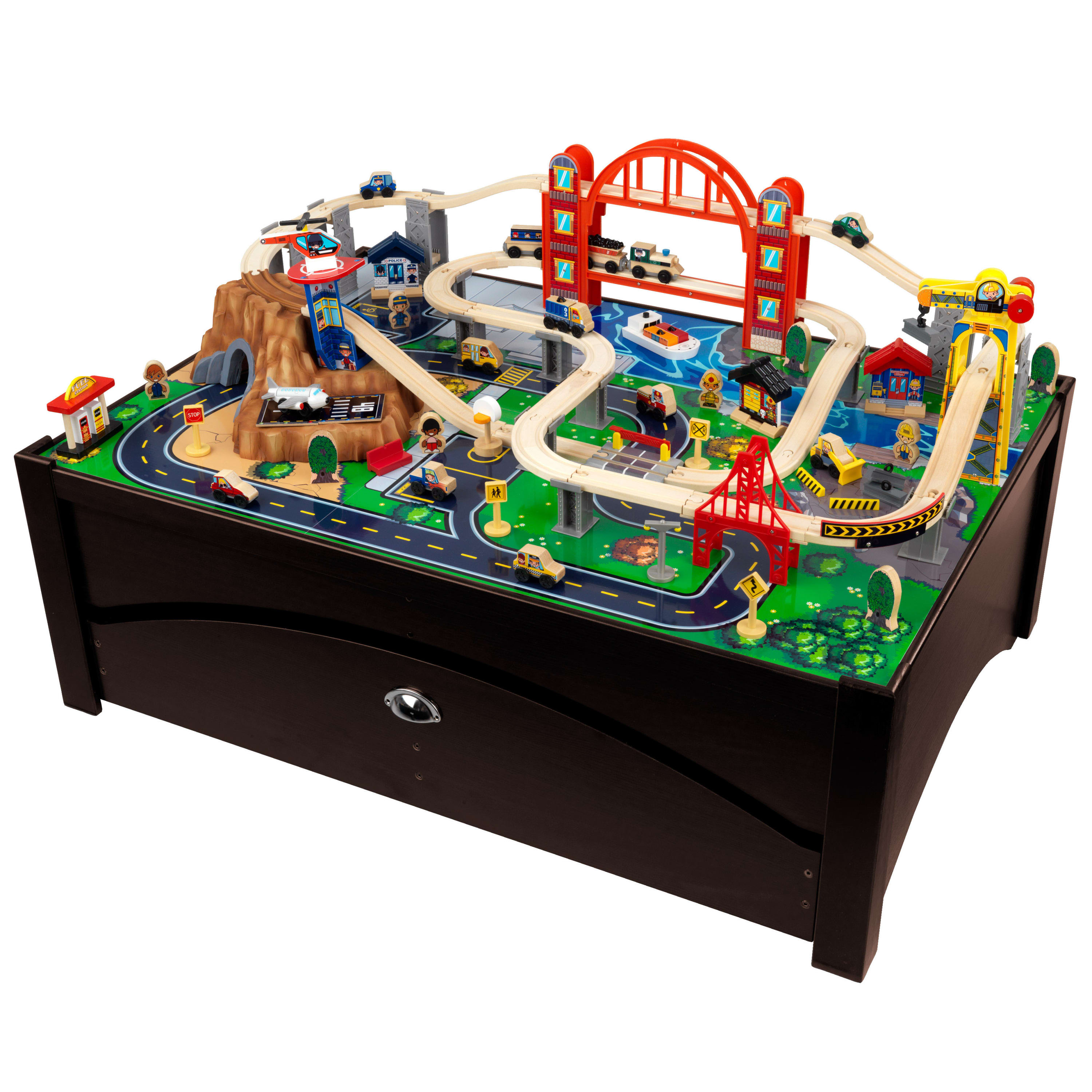 KidKraft Metropolis Wooden Train Set and Train Table with 100 Accessories - image 1 of 10