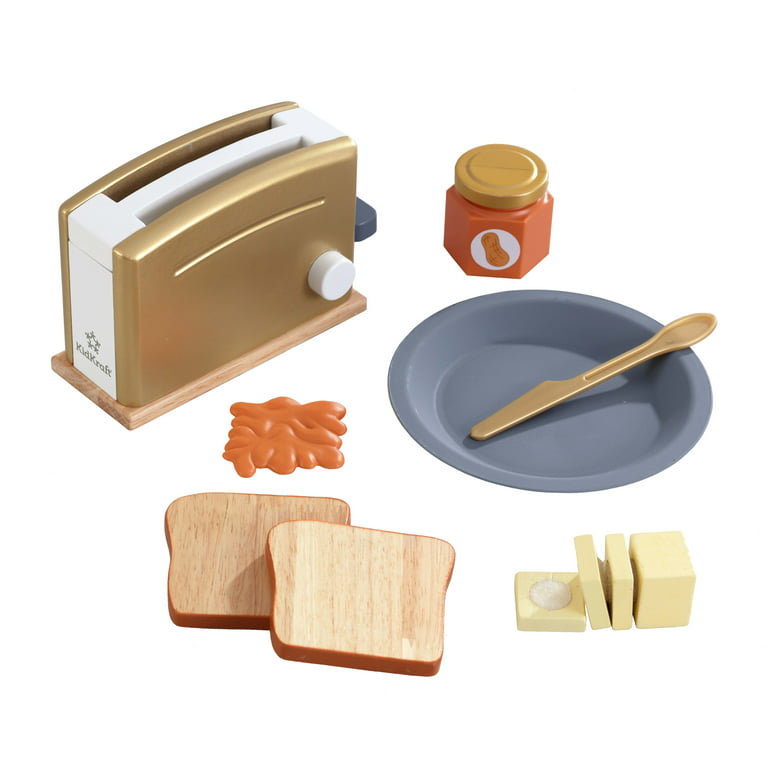 KidKraft Modern Metallics™ Toaster Set, 11-Piece Play Food Accessories for  Play Kitchens