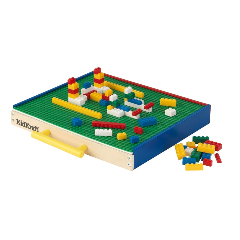 KidKraft On the Go Building Block Toy Set with 100 Pieces with Storage Primary Colors