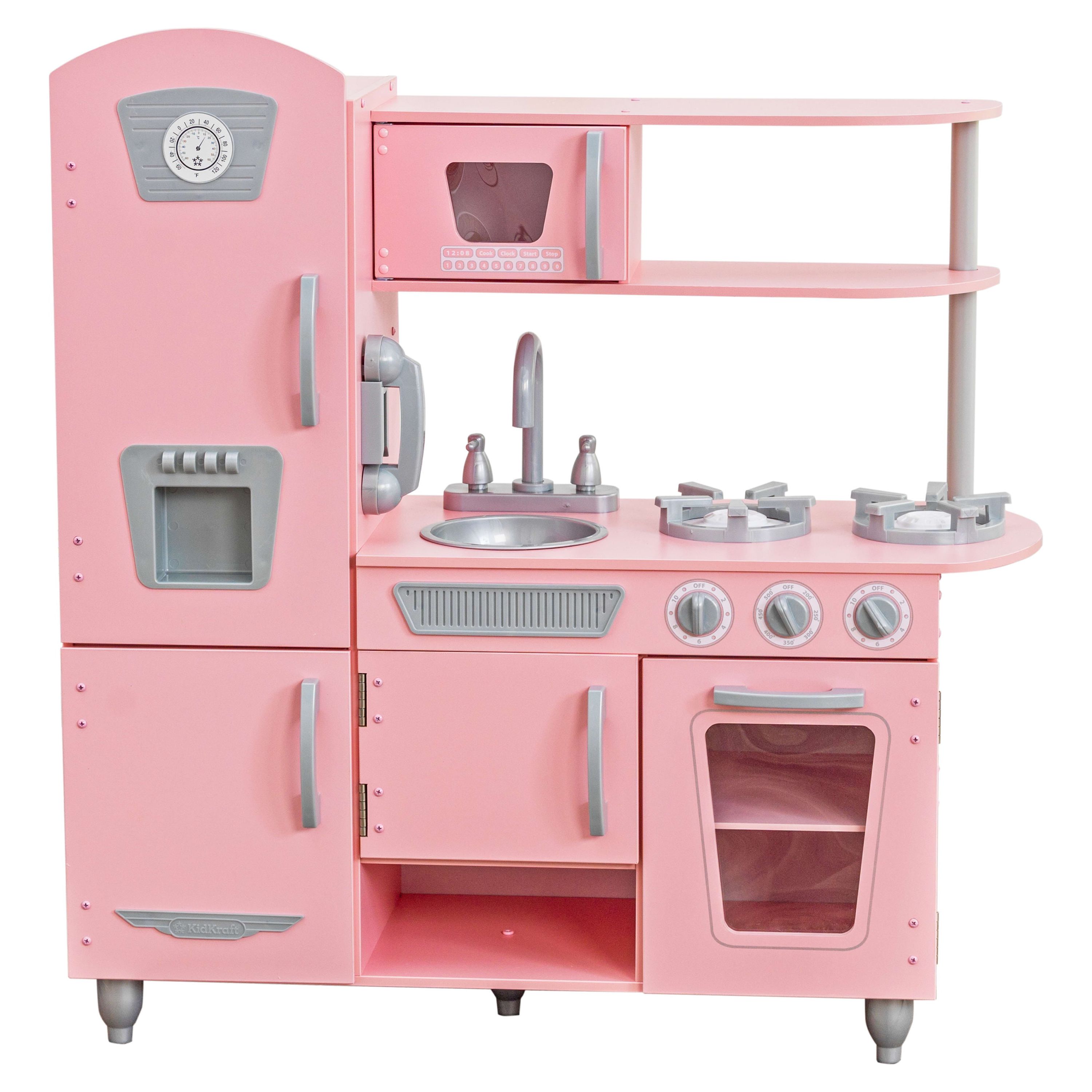 KidKraft Pink Vintage Wooden Play Kitchen with Pretend Ice Maker and Play Phone - image 1 of 11