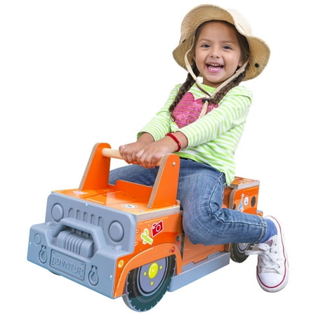 KidKraft Safari 2-in-1 Play Ride-On Toy with Animal Sounds, 9 Pieces