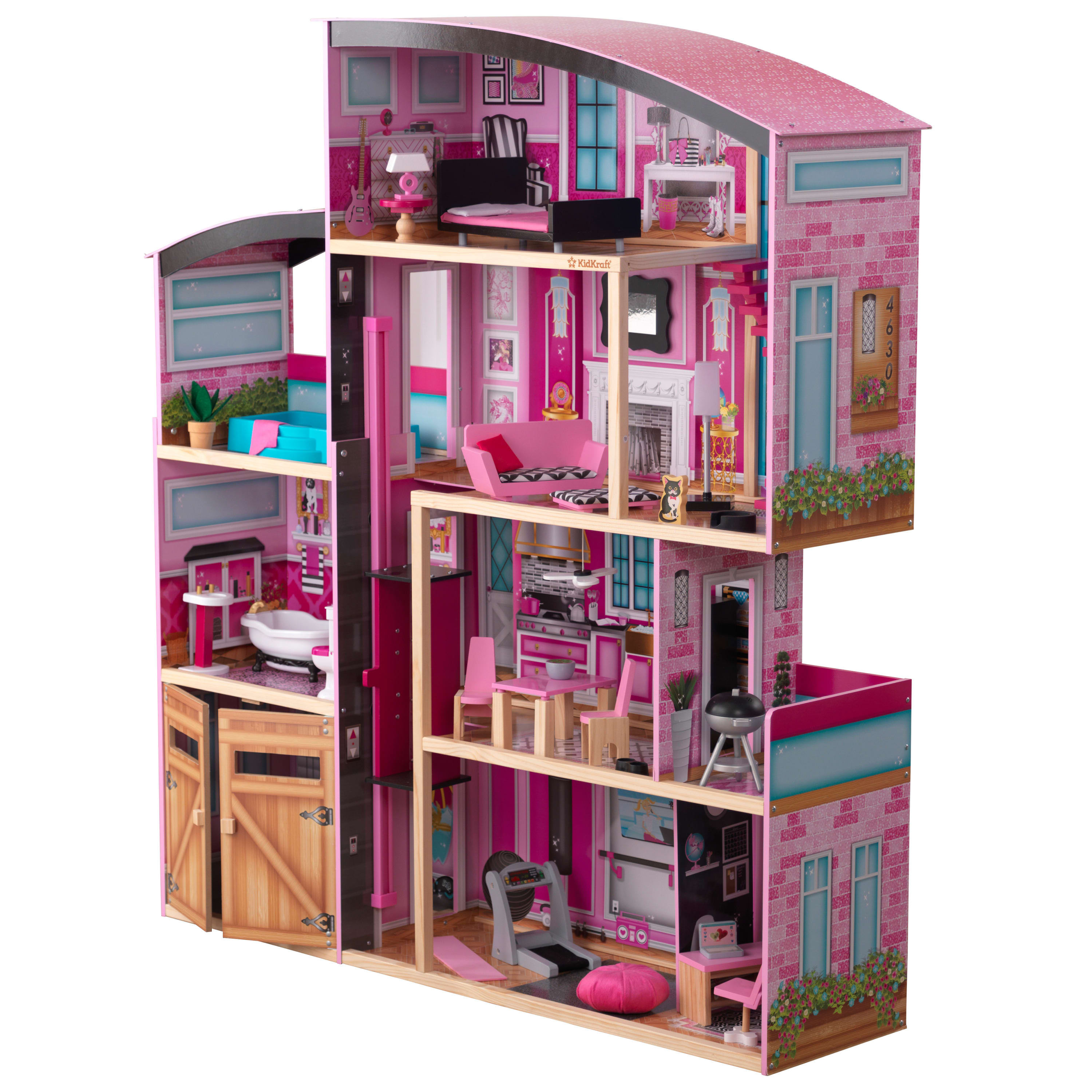 KidKraft Shimmer Mansion Wooden Dollhouse with 30 Accessories, Ages 4 & up - image 1 of 10