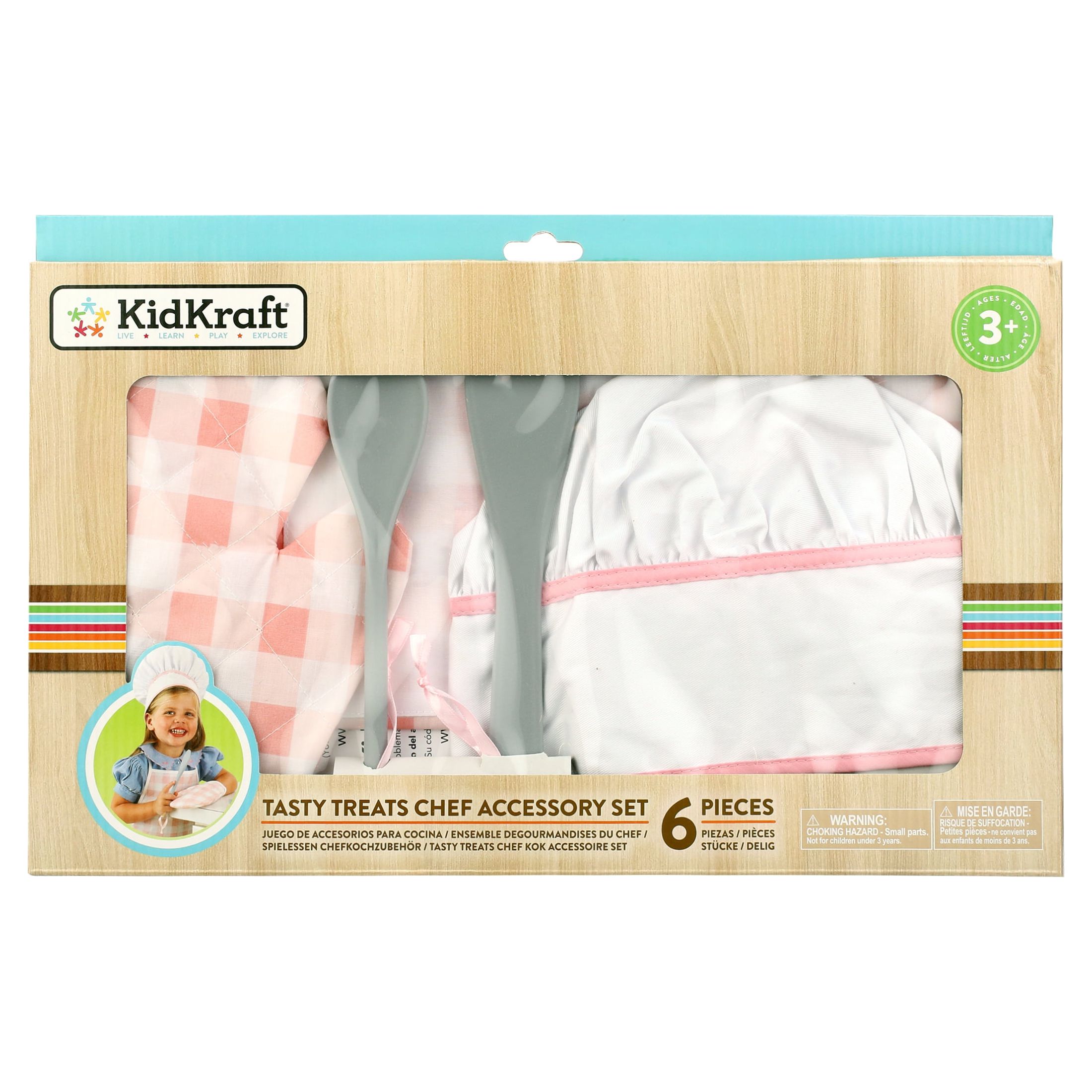 KidKraft Tasty Treats Chef Apron, Hat and Accessory Set for Kids, Pink - image 1 of 8