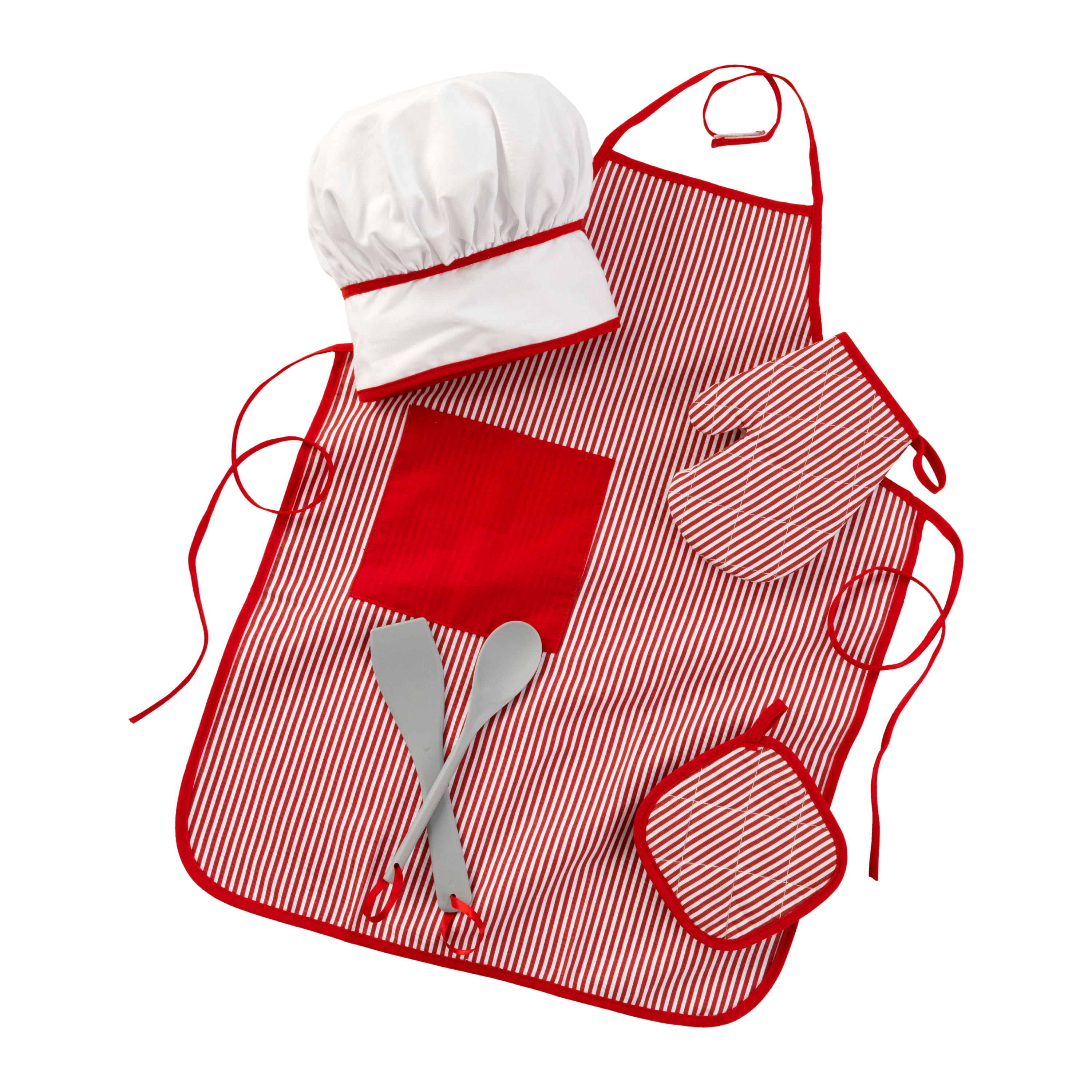 KidKraft Tasty Treats Chef Apron, Hat and Accessory Set for Kids - Red - image 1 of 4