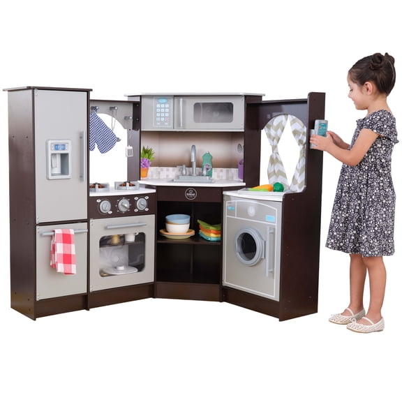 KidKraft Ultimate Corner Play Kitchen with Lights & Sounds - Espresso