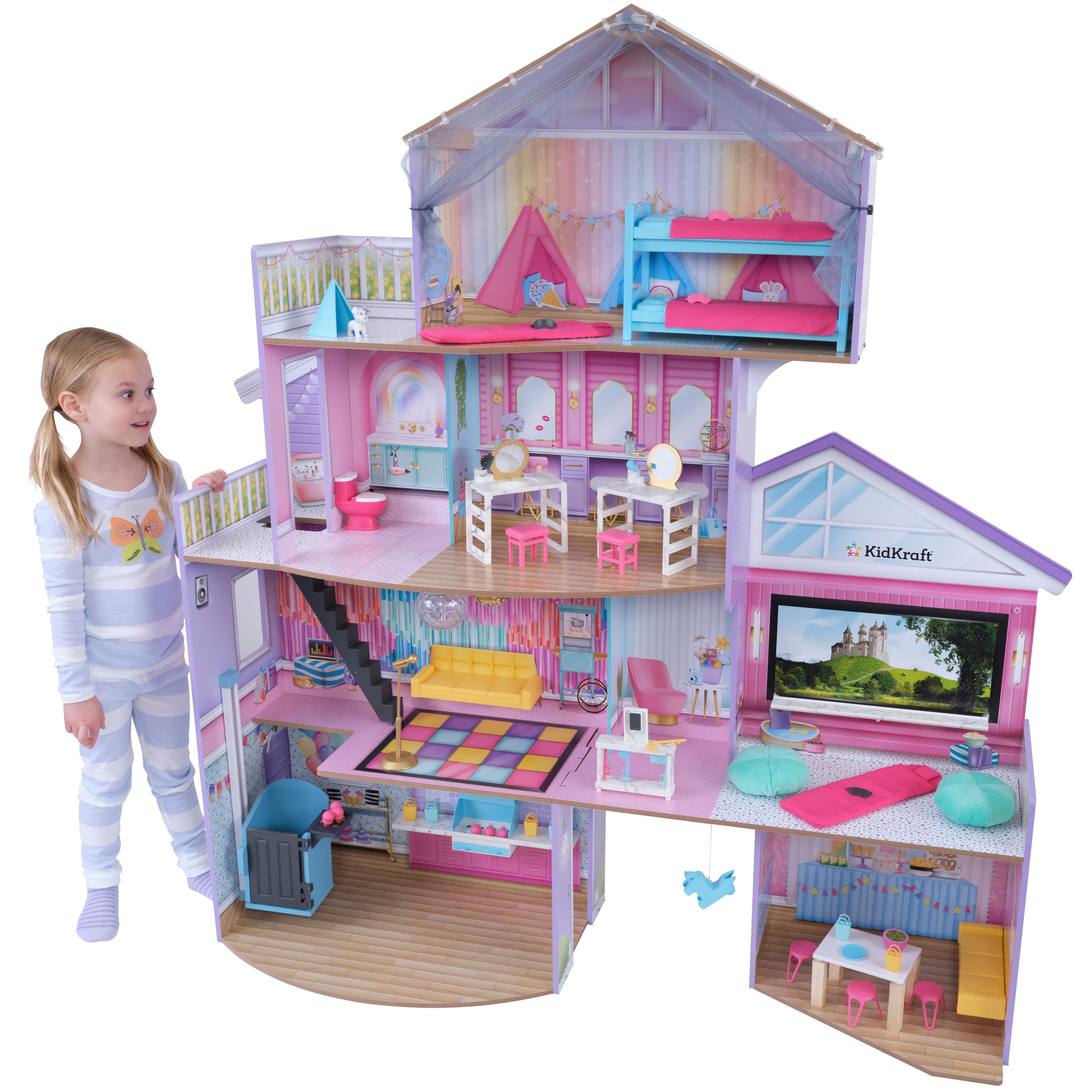 KidKraft Ultimate Slumber Party Mansion Dollhouse with EZ Kraft