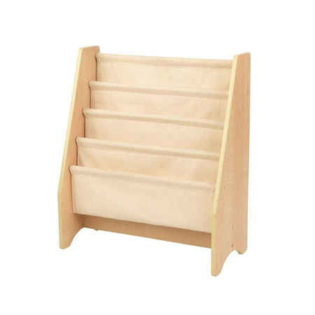 KidKraft Wood and Canvas Sling Bookshelf Furniture for Kids – Natural