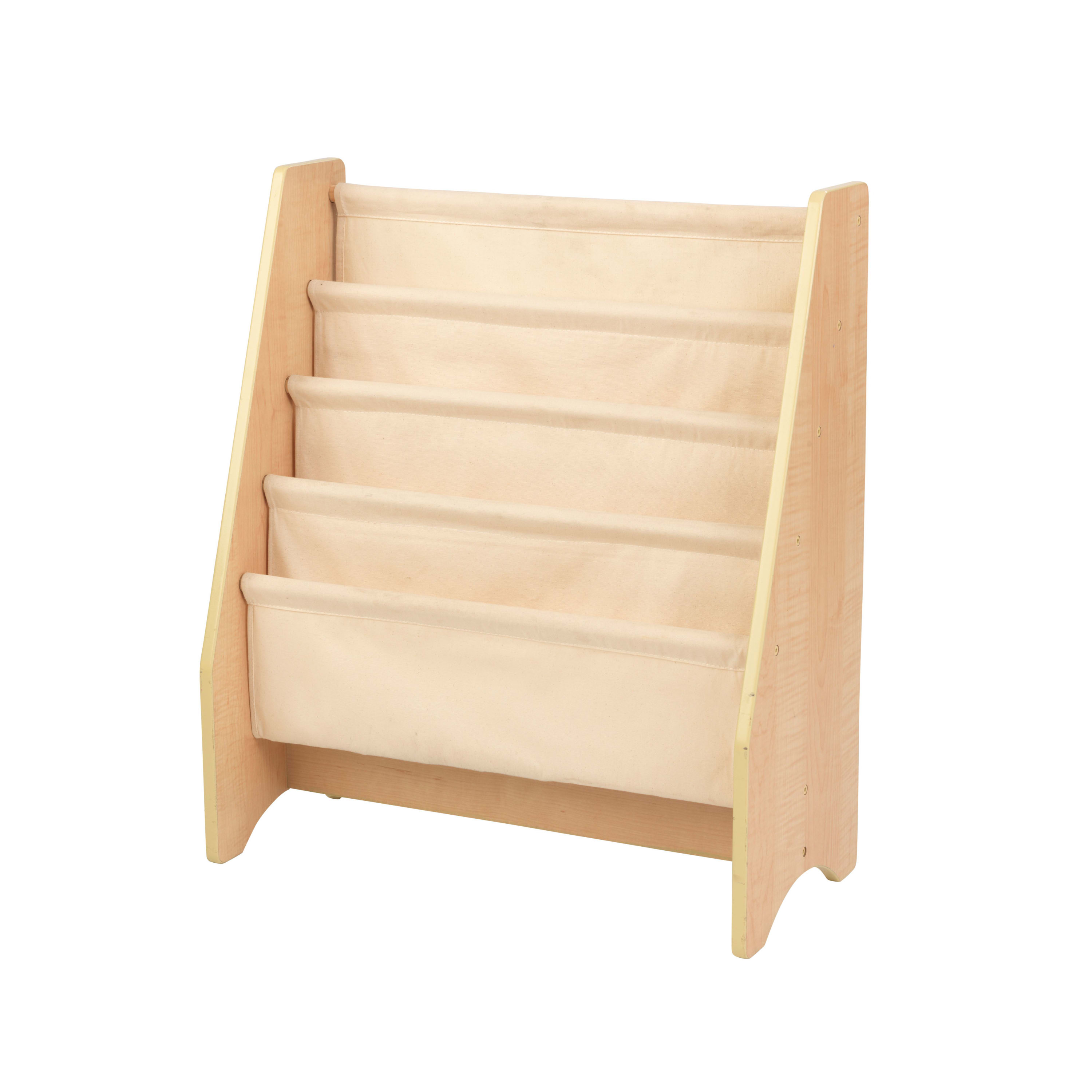 KidKraft Wood and Canvas Sling Bookshelf Furniture for Kids – Natural - image 1 of 7