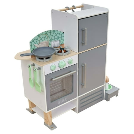 KidKraft Wooden 2-in-1 Kitchen & Laundry Play Set with 10 Accessories