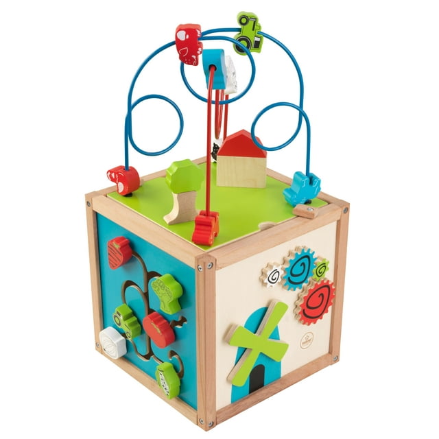 KidKraft Wooden 5-Sided Bead Maze Activity Cube for Toddlers