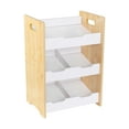 thumbnail image 1 of KidKraft Wooden Angled Bin Unit with Five Compartments, Natural & White, 1 of 3