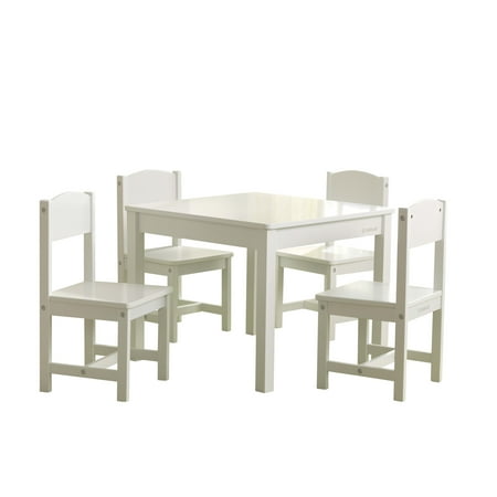 KidKraft Wooden Farmhouse Table & 4 Chair Set, White