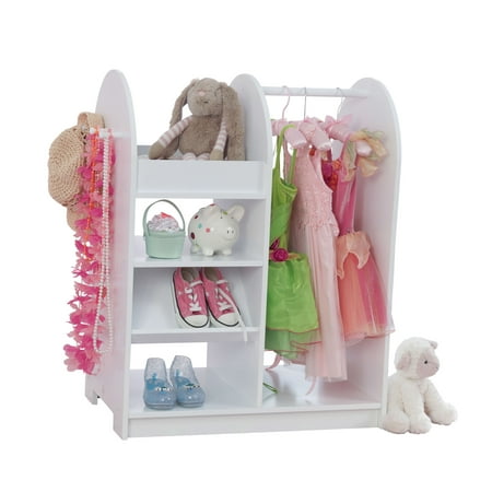 KidKraft Wooden Fashion Pretend Station, Kids Storage, White, for Ages 3+