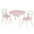 thumbnail image 1 of KidKraft Wooden Kids Round Storage Table & 2 Chair Set, Pink & White, For Ages 3+, 1 of 13