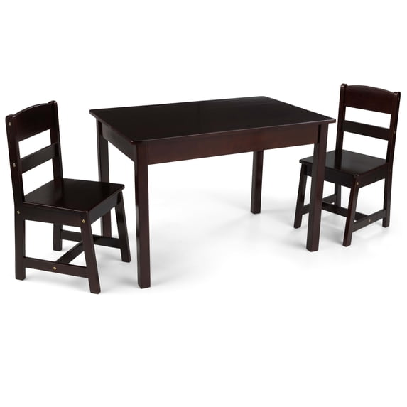 KidKraft Wooden Rectangular Table & 2 Chair Set for Kids, Espresso, for Age 5+ Years