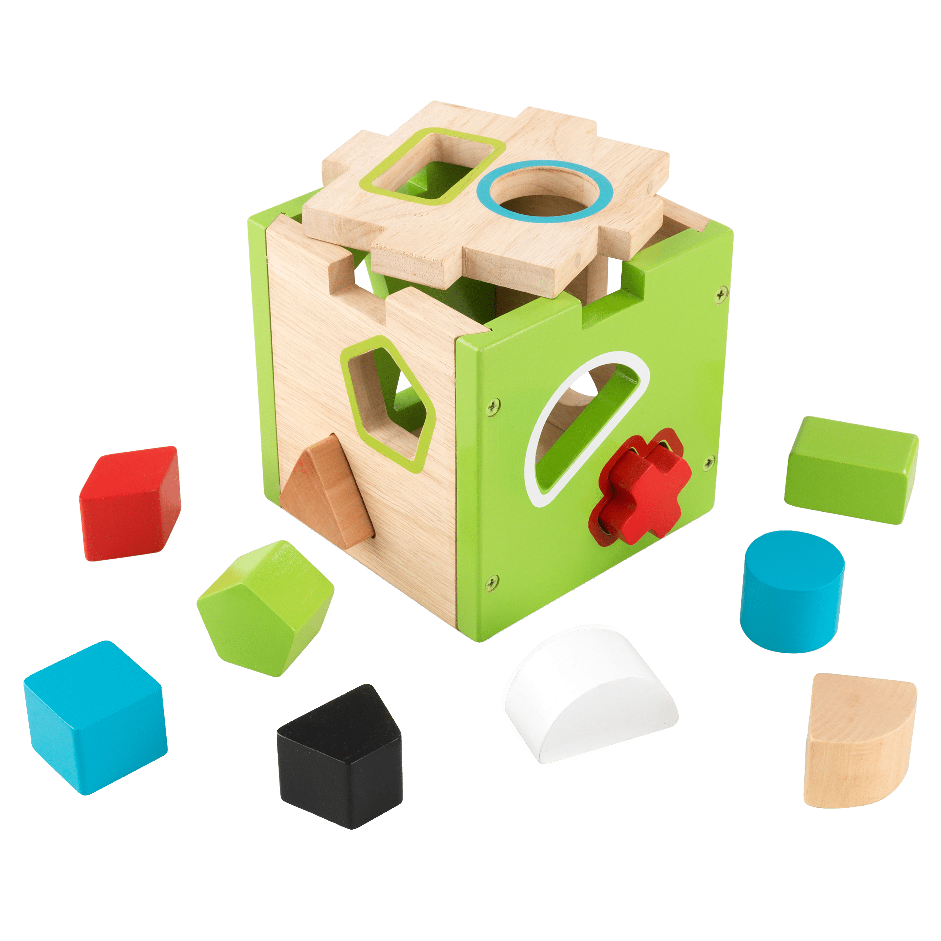 KidKraft Wooden Shape Sorting Cube Preschool Toys and Toys for