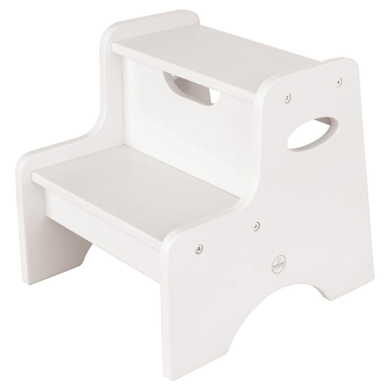 KidKraft Wooden Two-Step Children's Stool with Handles White
