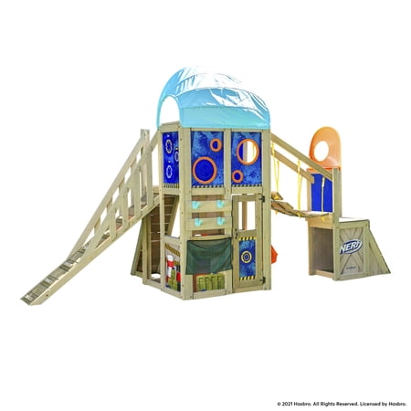 KidKraft x Nerf Command Base Battle Fort Wooden Two-Story Playset with Targets, For Ages 3-10