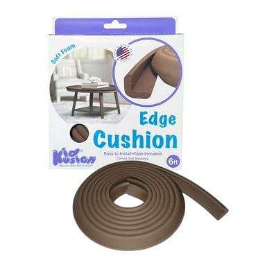 KidKusion Foam Rubber Edge Guard for Table, Desk, Cabinet, 6 ft, 1 CT, Brown, Toddler