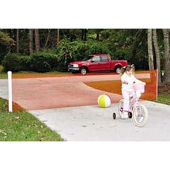 KidKusion Retractable Driveway Guard for Outdoors, 25 ft, 1 CT, Orange