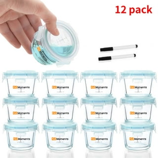  Babymoov Glass Food Storage Containers  Leak Proof Stackable &  Reusable Glass Jars (Pick Your Set Size), X8 : Home & Kitchen