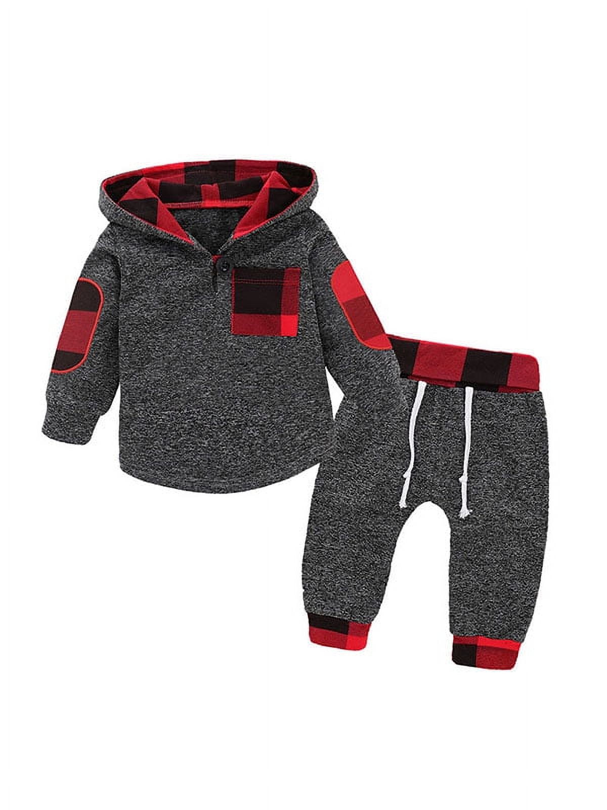 KidPika Baby Boy Girl Infant Clothes Autumn Winter Hooded Tops Pants