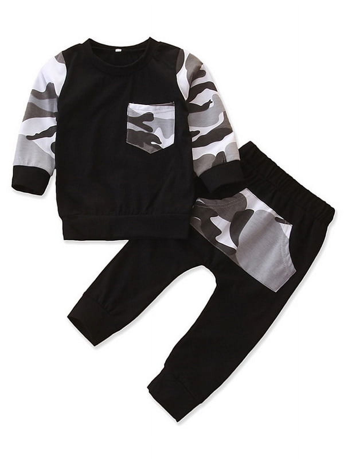 KidPika Toddler Kids Baby Boys Winter Clothes Camo Tops TShirt Pants