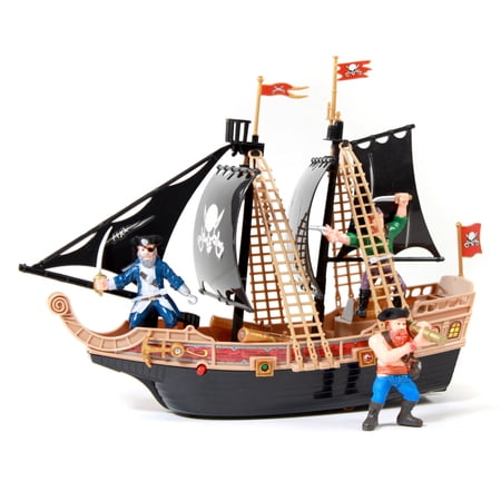 KidPlay Scurvy Boys Light up Pirate Ship Adventure Boat Toy with Real Sounds, Ages 3+