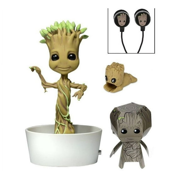 KidRobot Limited Edition Marvel Guardians of the Galaxy Baby Dancing Groot Gift Set.