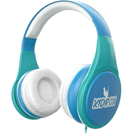 KidRox RS4 Kids Headphones 85dB Volume Limited Adjustable and Safe Hearing Protection Tangle Free Wired On-Ear Earphones For Children Toddler Boys Girls (Blue)