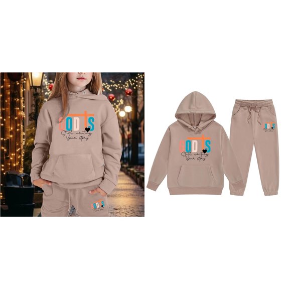 KidS Boys Jesus Hoodies Long Sleeve Fashion Graphic Hoodies Loose Pullover and Jogger Pants 2 Piece Fall Winter Clothes Boys 4-5 Years Clothes Cute Boys Girls Clothing