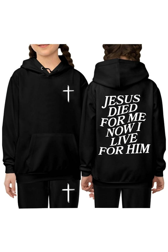 KidS Boys Jesus Loves You Hoodies Long Sleeve Comfy Graphic Hoodies Loose Pullover Sweatpants 2 Piece Fall Winter Clothes Junior Boys Clothes 4-5 Years Cute Boys Girls Clothing