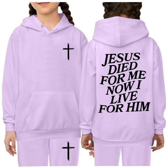 KidS Jesus Hoodies Long Sleeve Cute Graphic Hoodies Oversize Pullover Jogging Pants 2 Piece Fall Clothes Teen Girls Clothes 6-7 Years Cute Boys Girls Clothing