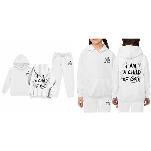 KidS Jesus Hoodies Long Sleeve Fashion Graphic Hoodies Loose Pullover Sweatpants 2 Piece Fall Winter Clothes Boy Clothes 3-4 Years Cute Boys Girls Clothing
