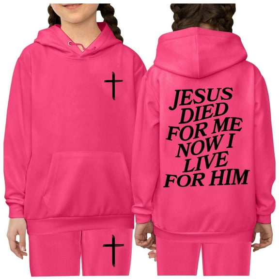 KidS Trust in the Lord Hoodies Long Sleeve Fashion Graphic Hoodies Girls Loose Pullover and Jogger Pants 2 Piece Fall Clothes Boys Outfits Size 8-9 Years Cute Boys Girls Clothing