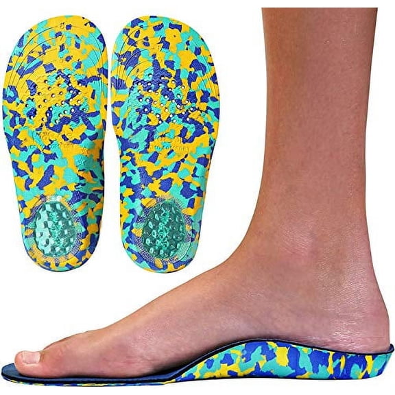 KidSole Camo Comfort - Moderate Arch Support Insole for Active Children - Teenage Size 6.5-8.5