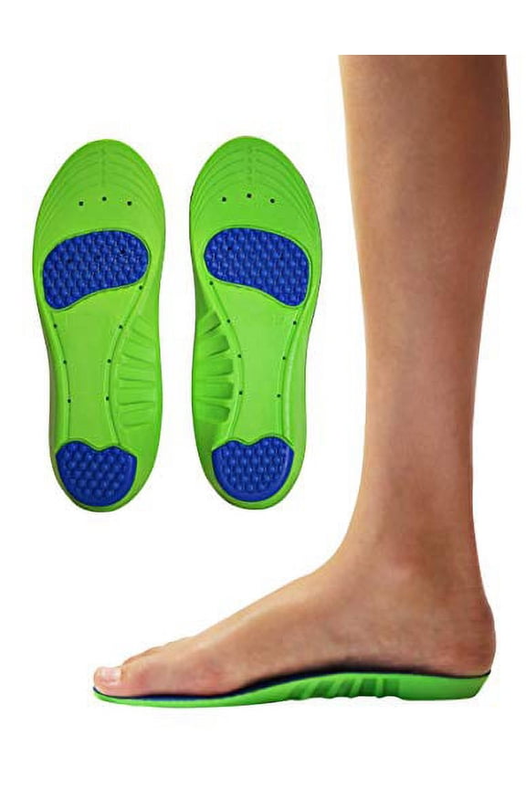 Memory Foam Sport Plus + Children's Athletic Memory Foam Insoles for Arch Support and Comfort for Active Children: with Extra Memory Foam Top Layer. ((24 cm) Kids Size 3-6)