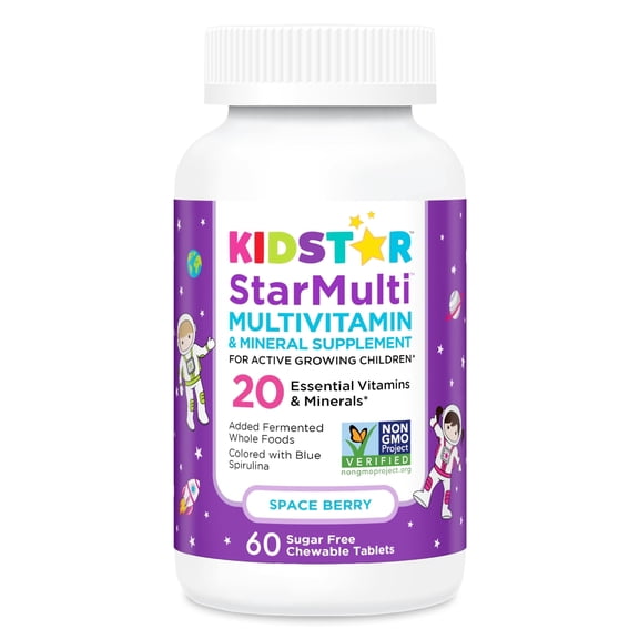 KidStar Nutrients StarMulti Chewable Multivitamin, Space Berry Flavor, 60 Chewable Tablets