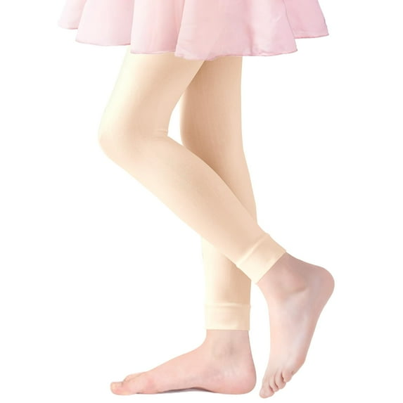 Krdevn Girls Footless Ballet Tights Girl Dance Tights Little Girls School Footless Gymnastics Leggings Kids Pantyhose Stockings