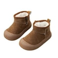 thumbnail image 1 of Kidagic Kids Snow Boots Winter Warm Lined Casual Booties For Toddler Boys Girls Non- Outdoor Insulated(Color:Brown,Size:4-4.5 Years), 1 of 9