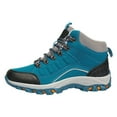 thumbnail image 1 of Krdevn Winter High Top Outdoor Sneakers For Women Hiking Mountaineering Travel Walking Shoes Non Warm Cold Weather Comfortable(Color:Blue,Size:6.5), 1 of 9