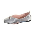 thumbnail image 1 of Krdevn Women's On Loafers Comfortable Everyday Walking Shoes Lightweight Breathable Flat Low Heel Casual Footwear(Color:Silver,Size:9.5), 1 of 9