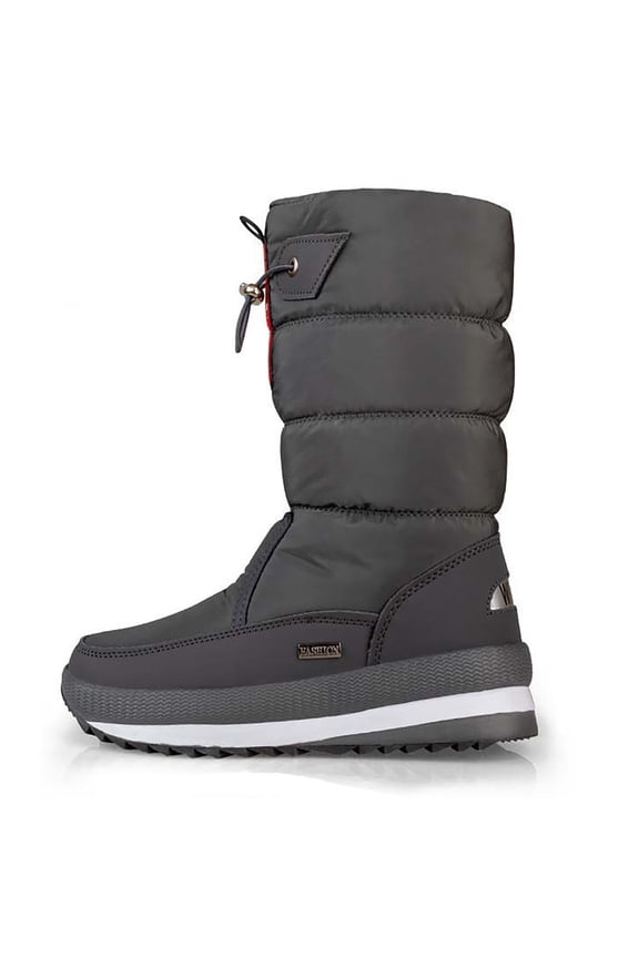 Kidagic Women's Snow Boots Thick Soled Protective Winter On Boots for Women(Color:Grey,Size:6.5)