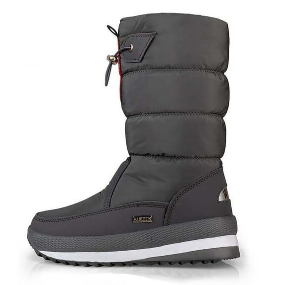 Kidagic Women's Snow Boots Thick Soled Protective Winter On Boots for Women(Color:Grey,Size:8.5)