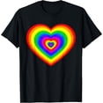thumbnail image 1 of Kidcore Aesthetic Rainbow Heart Tie Dye 80s 90s Retro T-Shirt, 1 of 4
