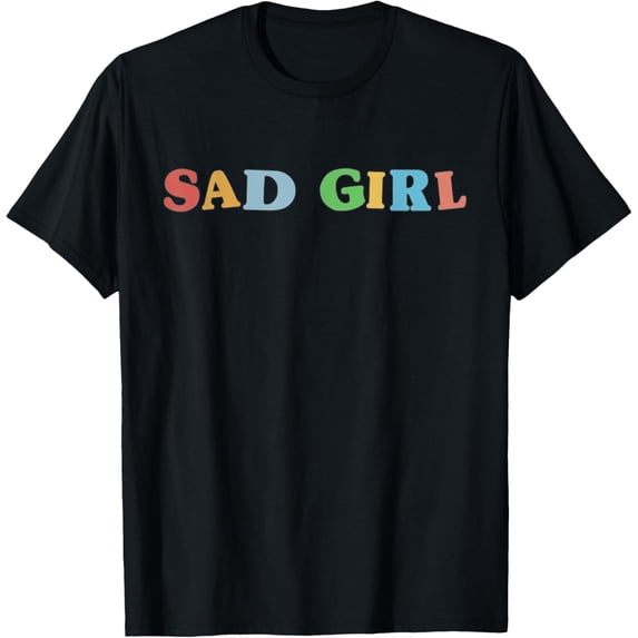 Kidcore Aesthetic Sad Girl Old Indie 80s 90s Retro T-Shirt men and women can wear, black, white, gifts