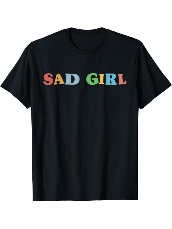 Kidcore Aesthetic Sad Girl Old Indie 80s 90s Retro T-Shirt men and women can wear, black, white, gifts